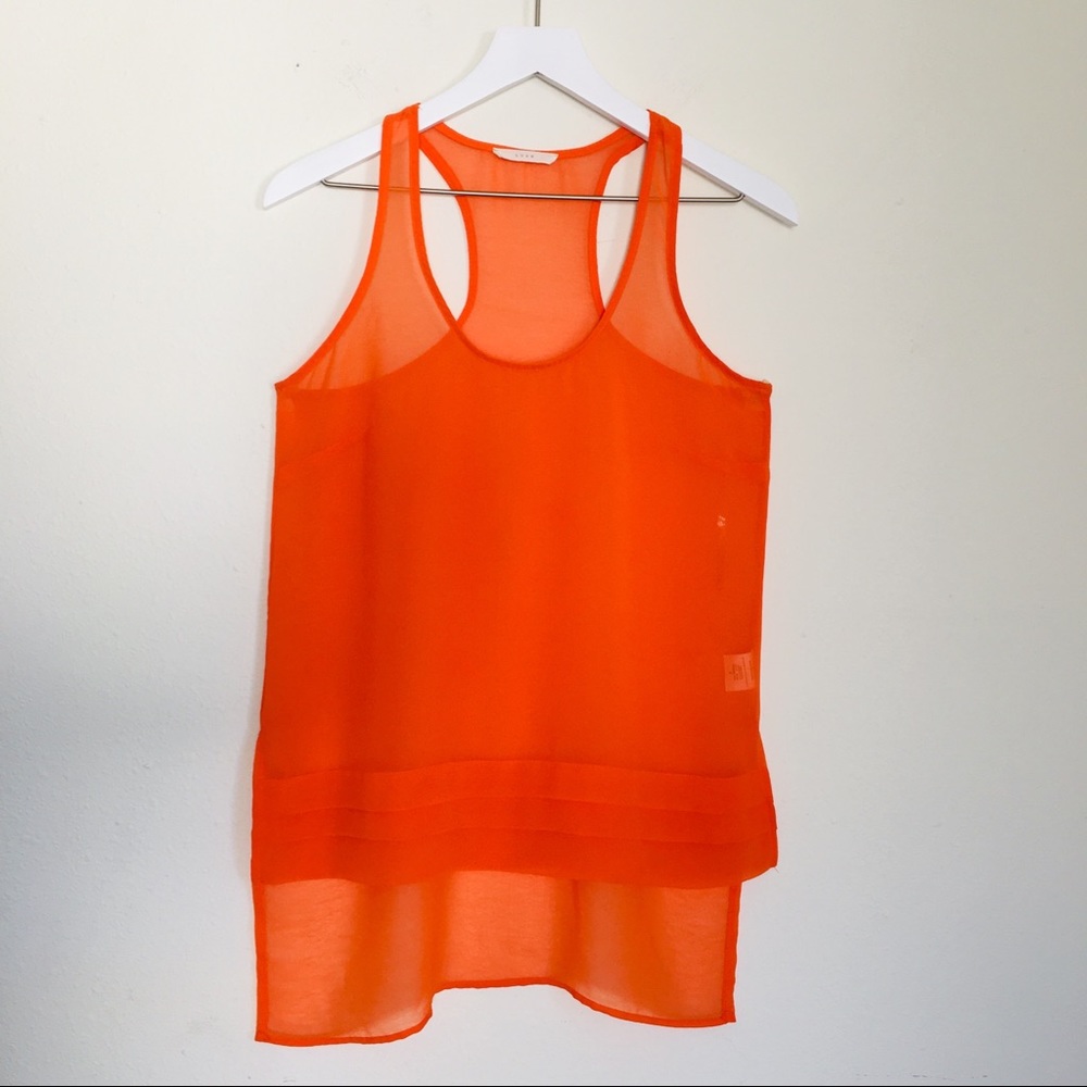 LUSH High-low sheer tank top
